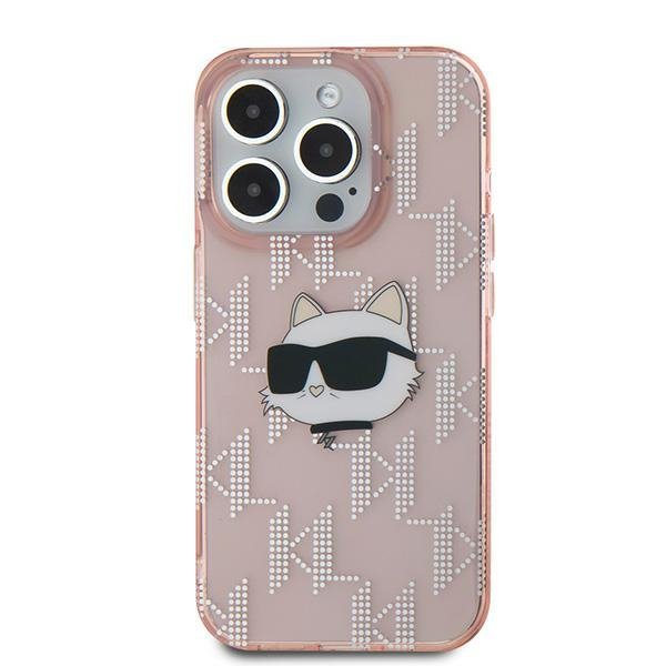 Karl Lagerfeld KLHCP15XHKLPCHP iPhone 15 Pro Max 6.7&quot; różowy/pink hardcase IML Choupette Head & Monogram