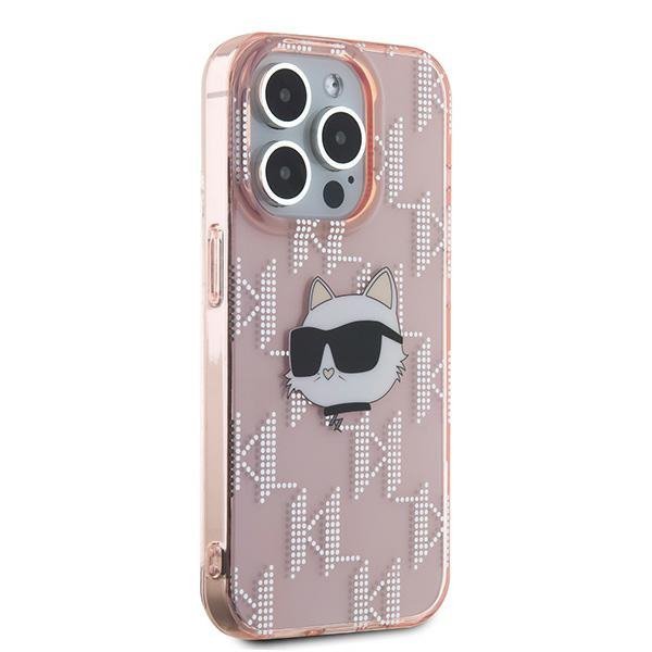 Karl Lagerfeld KLHCP15XHKLPCHP iPhone 15 Pro Max 6.7&quot; różowy/pink hardcase IML Choupette Head & Monogram