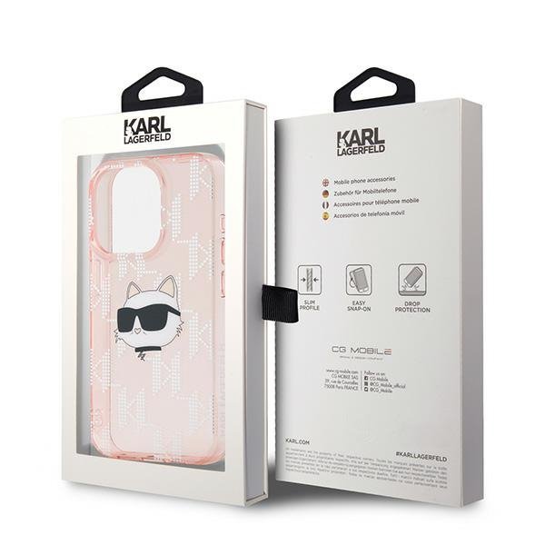 Karl Lagerfeld KLHCP15XHKLPCHP iPhone 15 Pro Max 6.7&quot; różowy/pink hardcase IML Choupette Head & Monogram