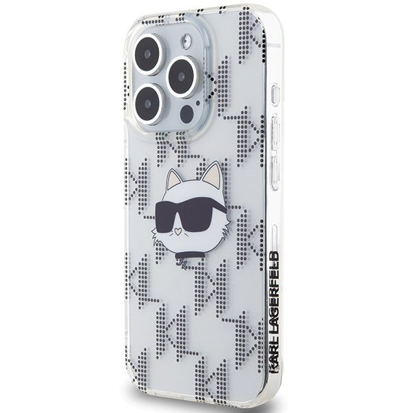 Karl Lagerfeld KLHCP15LHKLPCHT iPhone 15 Pro 6.1&quot; transparent hardcase IML Choupette Head & Monogram