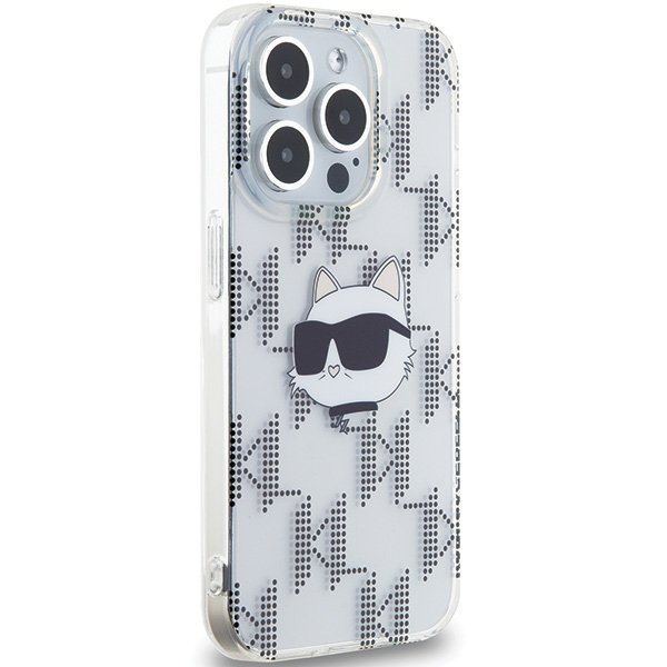 Karl Lagerfeld KLHCP15LHKLPCHT iPhone 15 Pro 6.1&quot; transparent hardcase IML Choupette Head & Monogram