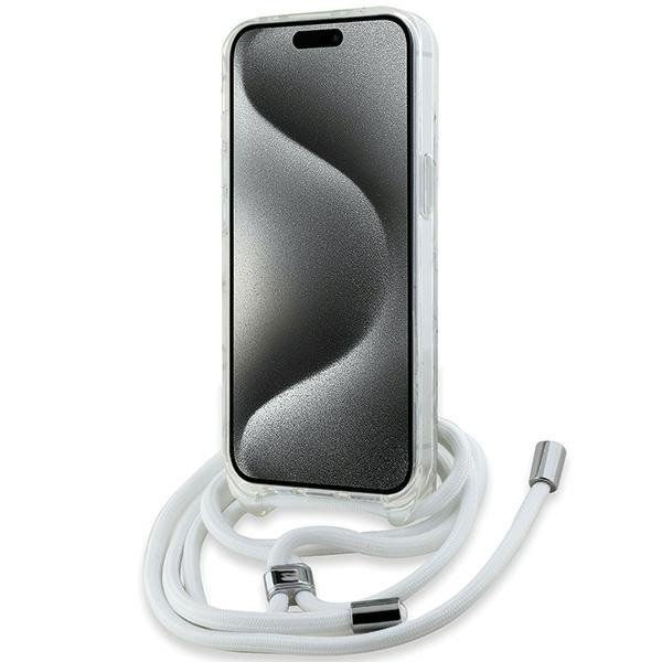 Karl Lagerfeld KLHMP15SHCKCKLCT iPhone15 / 14 / 13 6.1&quot; transparent hardcase IML Crossbody Monogram Karl & Choupette Head M