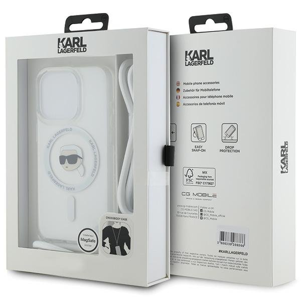Karl Lagerfeld KLHMP15LHCKHNT iPhone 15 Pro 6.1&quot; hardcase transparent Crossbody IML Karl Head Magsafe