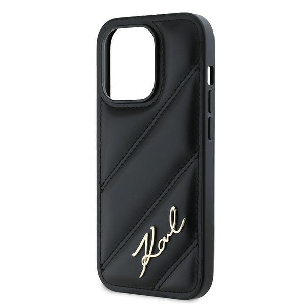 Karl Lagerfeld KLHCP14LPQDSMGK iPhone 14 Pro 6.1&quot; czarny/black hardcase Diagonal Quilted Script