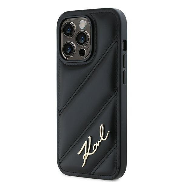 Karl Lagerfeld KLHCP14XPQDSMGK iPhone 14 Pro Max 6.7&quot; czarny/black hardcase Diagonal Quilted Script