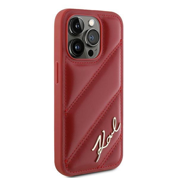 Karl Lagerfeld KLHCP15XPQDSMGR iPhone 15 Pro Max 6.7&quot; czerwony/red hardcase Diagonal Quilted Script