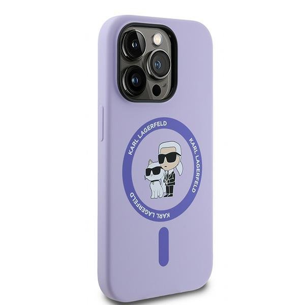 Karl Lagerfeld KLHMP14LSCMKCRHU iPhone 14 Pro 6.1&quot; fioletowy/purple hardcase Silicone Karl&Choupette Heads Ring MagSafe