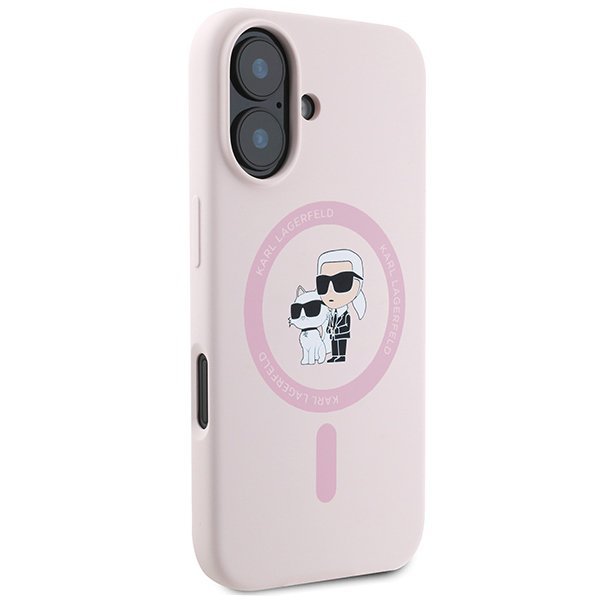 Karl Lagerfeld KLHMP16SSCMKCRHP iPhone16 6.1&quot; różowy/pink hardcase Silicone Karl&Choupette MagSafe