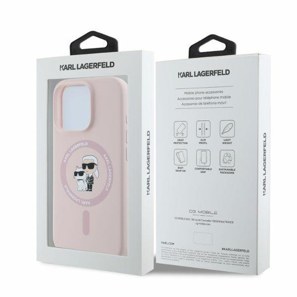 Karl Lagerfeld KLHMP16LSCMKCRHP iPhone 16 Pro 6.3&quot; różowy/pink hardcase Silicone Karl&Choupette Ring MagSafe