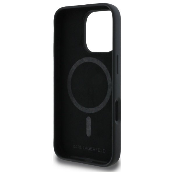 Karl Lagerfeld KLHMP16LSKCHPPLK iPhone16 Pro 6.3&quot; czarny/black hardcase Silicone Double Heads Print MagSafe