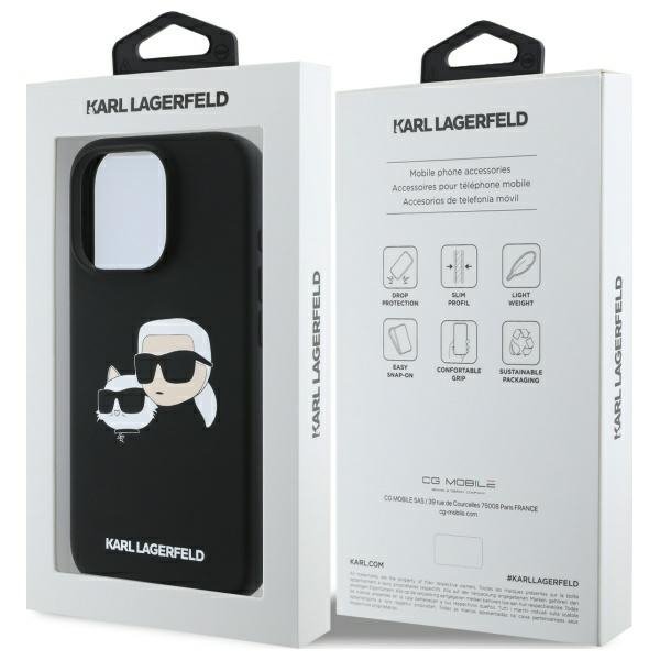 Karl Lagerfeld KLHMP16XSKCHPPLK iPhone 16 Pro Max 6.9&quot; czarny/black hardcase Silicone Double Heads Print MagSafe