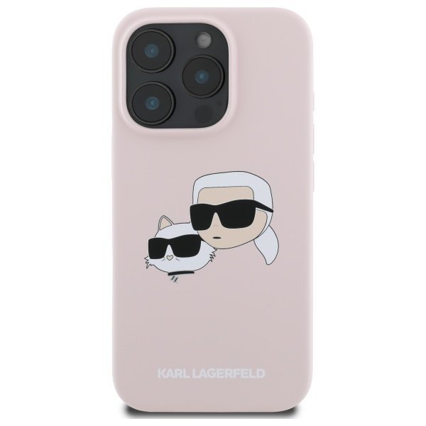 Karl Lagerfeld KLHMP16XSKCHPPLP iPhone16 Pro Max 6.9&quot; różowy/pink hardcase Silicone Double Heads Print MagSafe