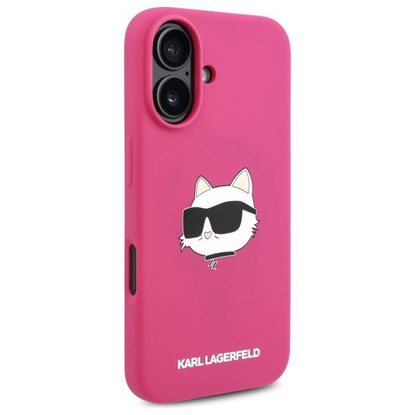 Karl Lagerfeld KLHMP16SSCHPPLF iPhone 16 6.1&quot; fuksja/fuschia hardcase Silicone Choupette Head Print MagSafe