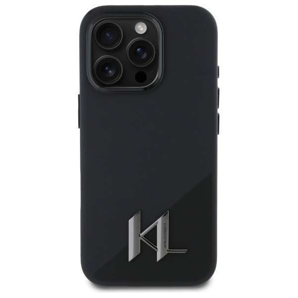 Karl Lagerfeld KLHMP16LSCMKMPCK iPhone 16 Pro 6.3&quot; czarny/black hardcase Silicone Shadow Metal Initial MagSafe