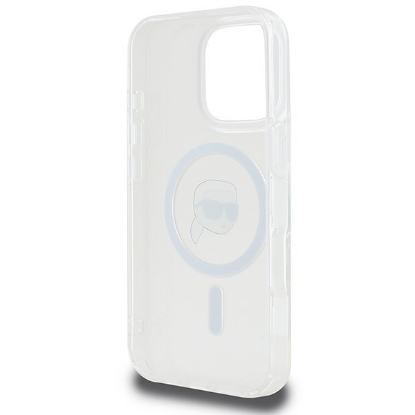Karl Lagerfeld KLHMP16LHLSKIH iPhone16 Pro 6.3&quot; biały/white hardcase IML Metal Karl Head MagSafe