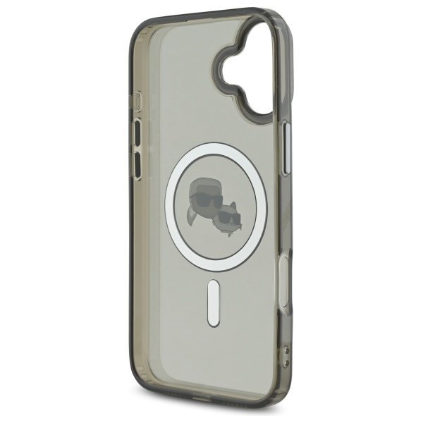 Karl Lagerfeld KLHMP16SHLSKCK iPhone 6.1" czarny/black hardcase IML Metal Karl&Choupette Head MagSafe