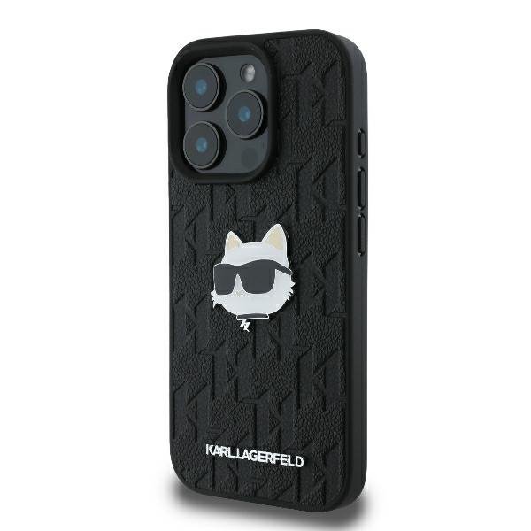 Karl Lagerfeld KLHCP16XPGKLCHPK iPhone16 Pro Max 6.9&quot; czarny/black hardcase Monogram Choupette Head Pin