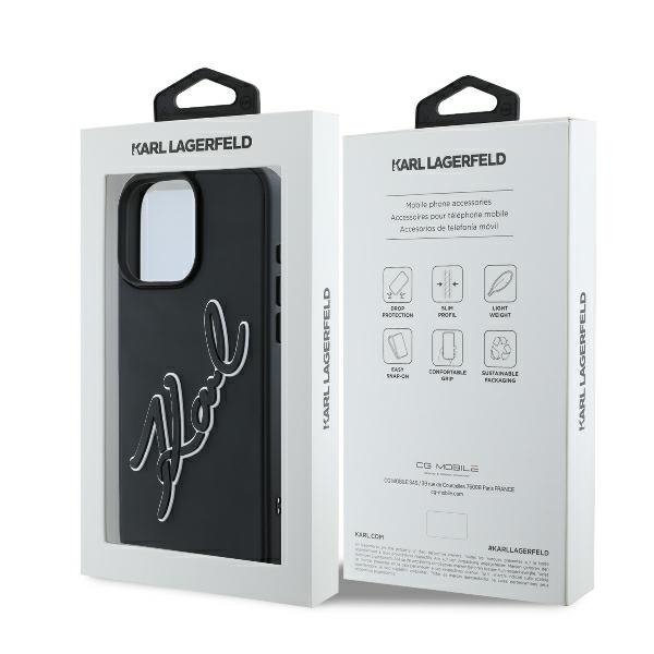 Karl Lagerfeld KLHCP16L3DRKSDLK iPhone16 Pro 6.3&quot; czarny/black hardcase 3D Rubber Bicolor Signature