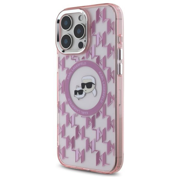 Karl Lagerfeld KLHMP16XHMCKMHP iPhone 16 Pro Max 6.9&quot; różowy/pink IML Monogram Karl&Choupette Head MagSafe