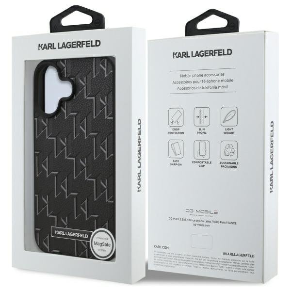 Karl Lagerfeld KLHMP16MPKHPORPK iPhone16 Plus 6.7&quot; czarny/black hardcase Hot Stamp Magsafe