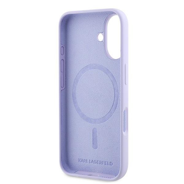 Karl Lagerfeld KLHMP16SSCMKCRHU iPhone16 6.1&quot; fioletowy/purple hardcase Silicone Karl&Choupette Ring MagSafe