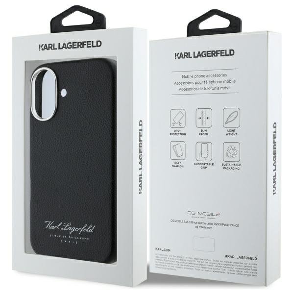 Karl Lagerfeld KLHCP16SPGWCMKHK iPhone16 6.1 hardcase czarny/black hotel RSG