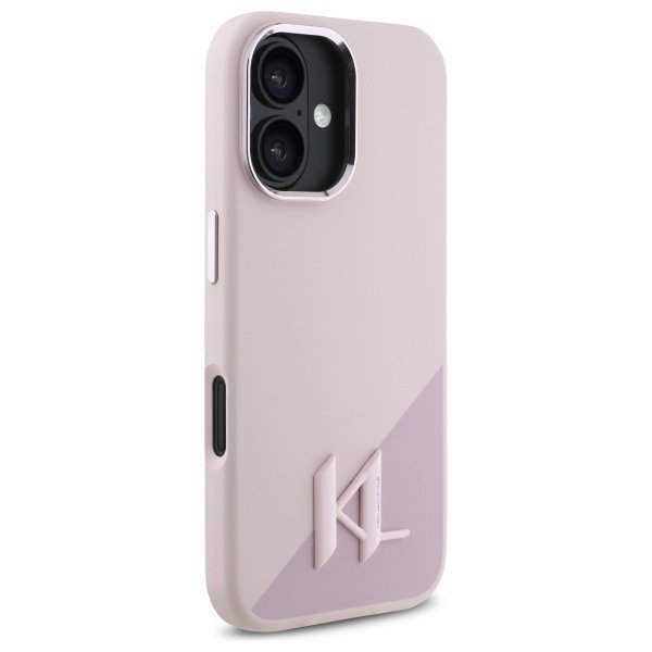 Karl Lagerfeld KLHMP16SSCMKMPCP iPhone   16 6.1&quot; różowy/pink hardcase Silicone Shadow Metal Initial MagSafe