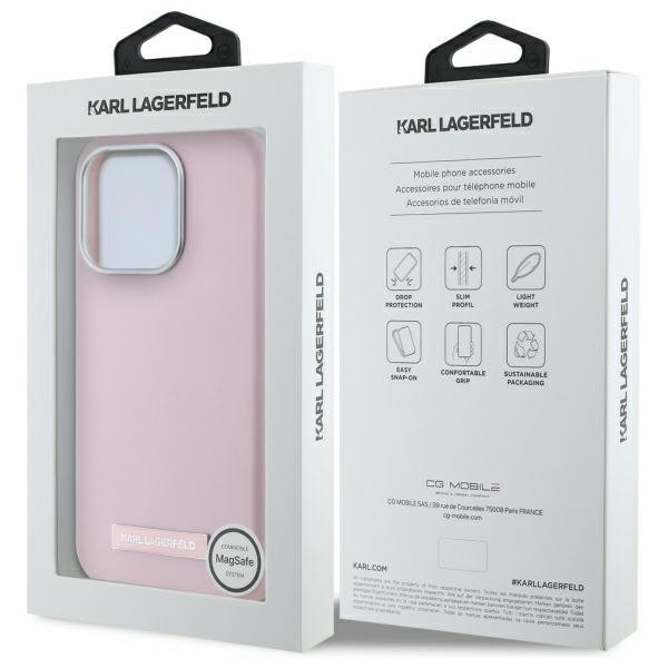 Karl Lagerfeld KLHMP15XPGMSRPP iPhone 15 Pro Max 6.7&quot; różowy/pink hardcase FW Metal Plate MagSafe
