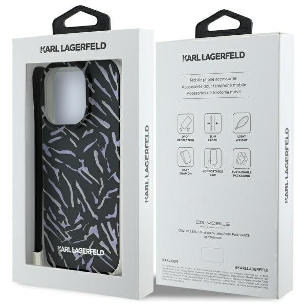 Karl Lagerfeld KLHCP16LHZBPKCCU iPhone   16 Pro 6.3&quot; fioletowy/purple Zebra With Cord