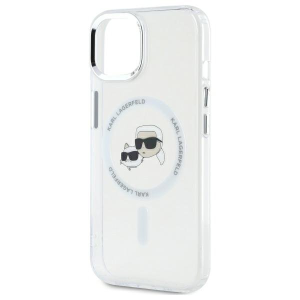 Karl Lagerfeld KLHMP14SHLSKCH iPhone 14  6.1&quot; biały/white hardcase IML Metal Karl&Choupette Head MagSafe