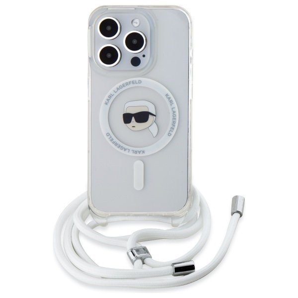 Karl Lagerfeld KLHMP16LHCKHNT iPhone 16  Pro 6.3&quot; hardcase transparent Crossbody IML Karl Head Magsafe