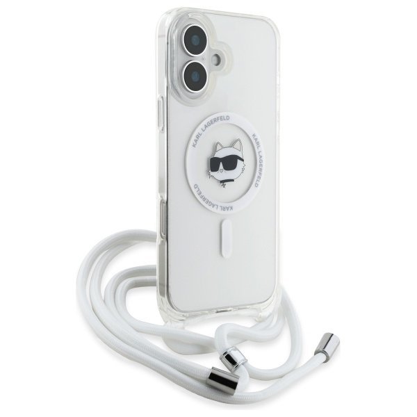 Karl Lagerfeld KLHMP16SHCCHNT iPhone 16  6.1&quot; hardcase transparent IML Choupette Head & Cord Magsafe