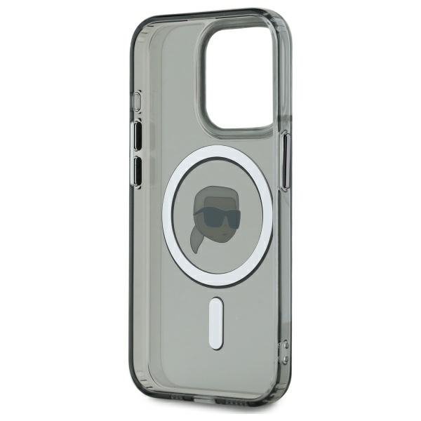 Karl Lagerfeld KLHMP15XHLSKIK iPhone 15  Pro Max 6.7&quot; czarny/black hardcase IML Metal Karl Head MagSafe