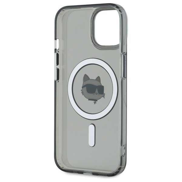 Karl Lagerfeld KLHMP15SHLSCHK iPhone 15  6.1&quot; czarny/black hardcase IML Metal Choupette Head MagSafe