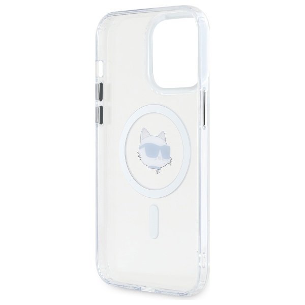 Karl Lagerfeld KLHMP13XHLSCHH iPhone 13  Pro Max 6.7&quot; biały/white hardcase IML Metal Choupette Head MagSafe