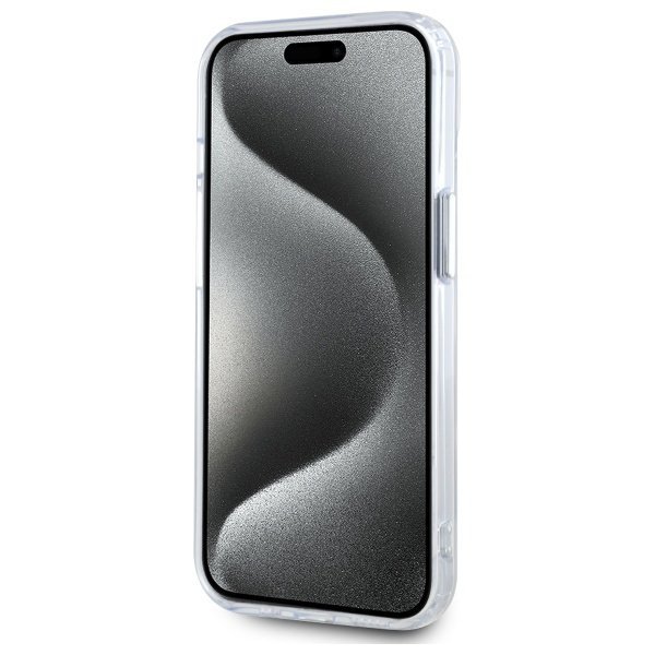 Karl Lagerfeld KLHMP15SHLSKCH iPhone 15  6.1&quot; biały/white hardcase IML Metal Karl&Choupette Head MagSafe