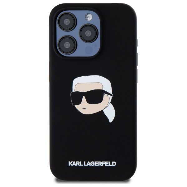 Karl Lagerfeld KLHMP15XSKHPPLK iPhone 15 Pro Max 6.7&quot; czarny/black hardcase Silicone Karl Head Print MagSafe