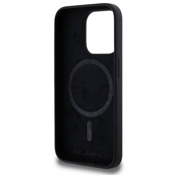 Karl Lagerfeld KLHMP15XSKHPPLK iPhone 15 Pro Max 6.7&quot; czarny/black hardcase Silicone Karl Head Print MagSafe