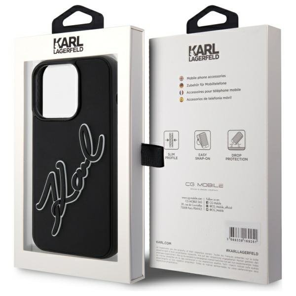 Karl Lagerfeld KLHCP15X3DRKSDLK iPhone   15 Pro Max 6.7&quot; czarny/black hardcase 3D Rubber Signature