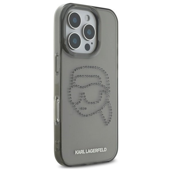 Karl Lagerfeld KLHCP16XHKHDCELK iPhone   16 Pro Max 6.9&quot; czarny/black hardcase IML Rhinestones Karl Head