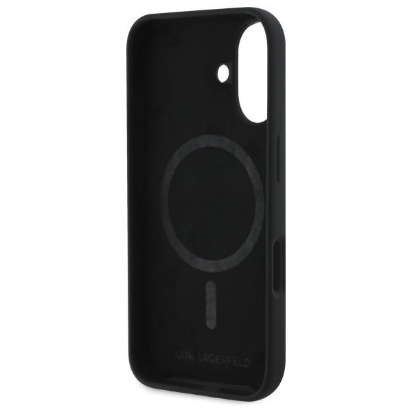 Karl Lagerfeld KLHMP16SSKCHTCK iPhone 16 6.1&quot; czarny/black hardcase Silicone Karl&Choupette Heads MagSafe