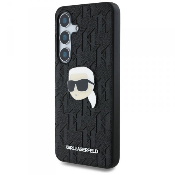 Etui Karl Lagerfeld Leather Monogram Pin Logo Karl Head do Samsung Galaxy S25 czarny
