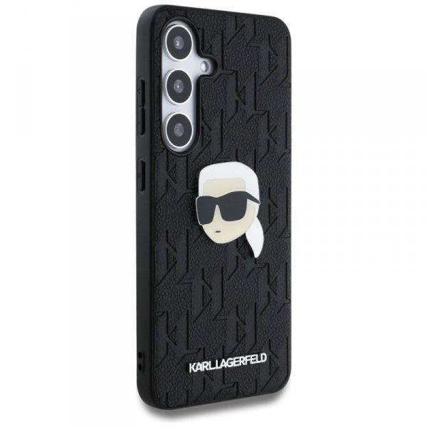 Etui Karl Lagerfeld Leather Monogram Pin Logo Karl Head do Samsung Galaxy S25+ czarny