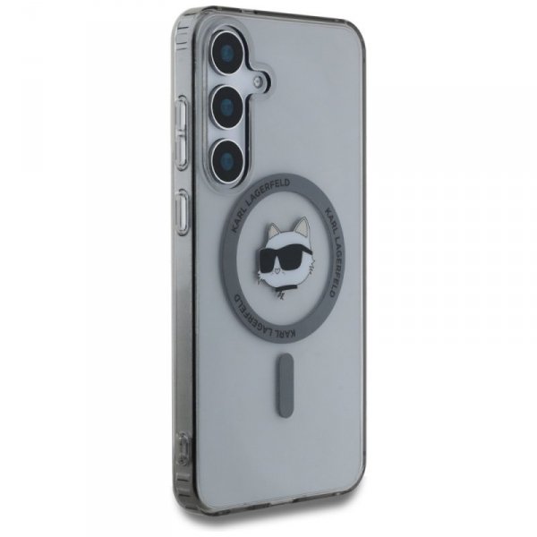 Etui Karl Lagerfeld Button Choupette     Head Printed Logo MagSafe do Samsung Galaxy S25 czarny