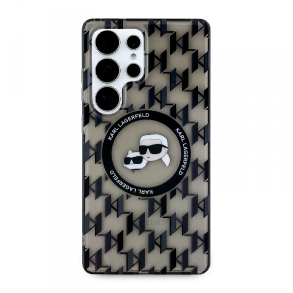 Etui Karl Lagerfeld Button Karl &        Choupette Heads On KL Pattern MagSafe do Samsung Galaxy S25 Ultra czarny