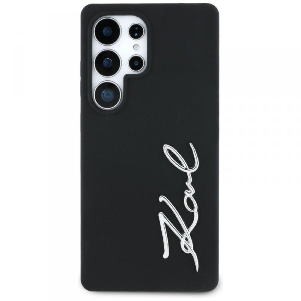 Etui Karl Lagerfeld Silicone Metal       Signature Logo do Samsung Galaxy S25 Ultra czarny