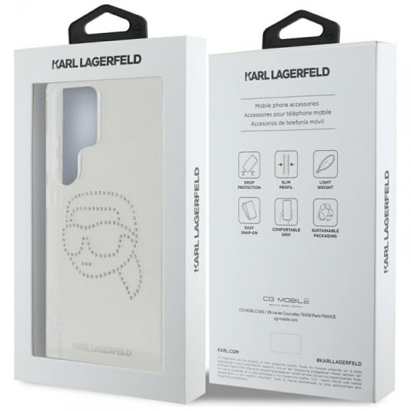 Etui Karl Lagerfeld Rhinestones Karl     Head Logo do Samsung Galaxy S25 Ultra przezroczysty