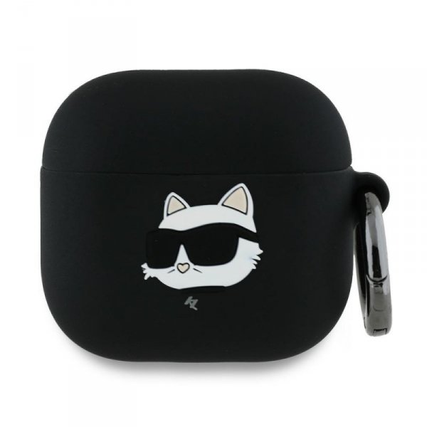 Karl Lagerfeld KLA4RUNCHK AirPods 4      cover czarny/black Silicone Choupette Head 3D