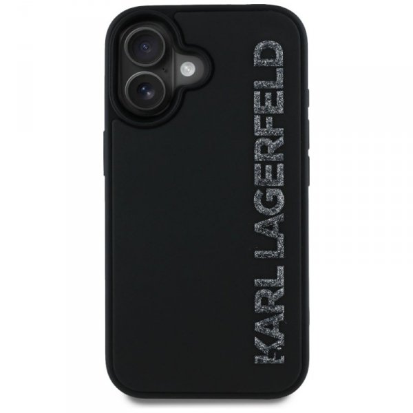 Etui Karl Lagerfeld HC 3D Rubber         Elongated Glitter do iPhone 16 czarny