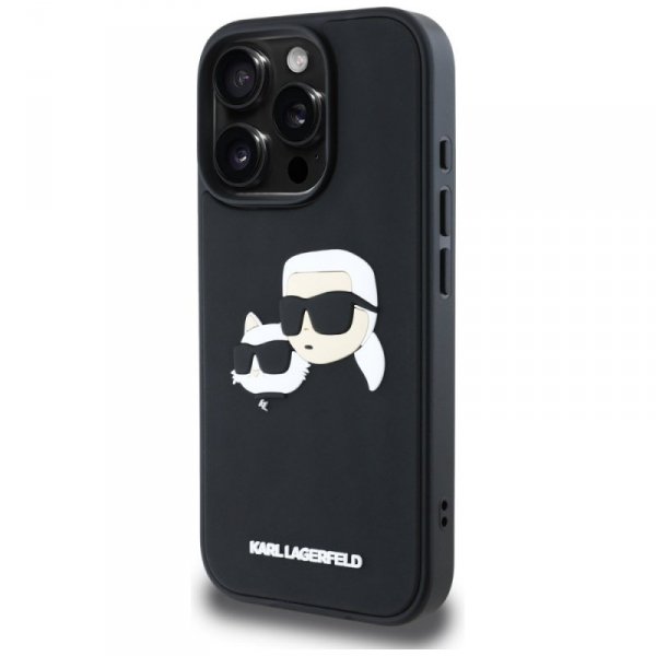 Etui Karl Lagerfeld HC 3D Rubber Double  Heads do iPhone 16 Pro czarny